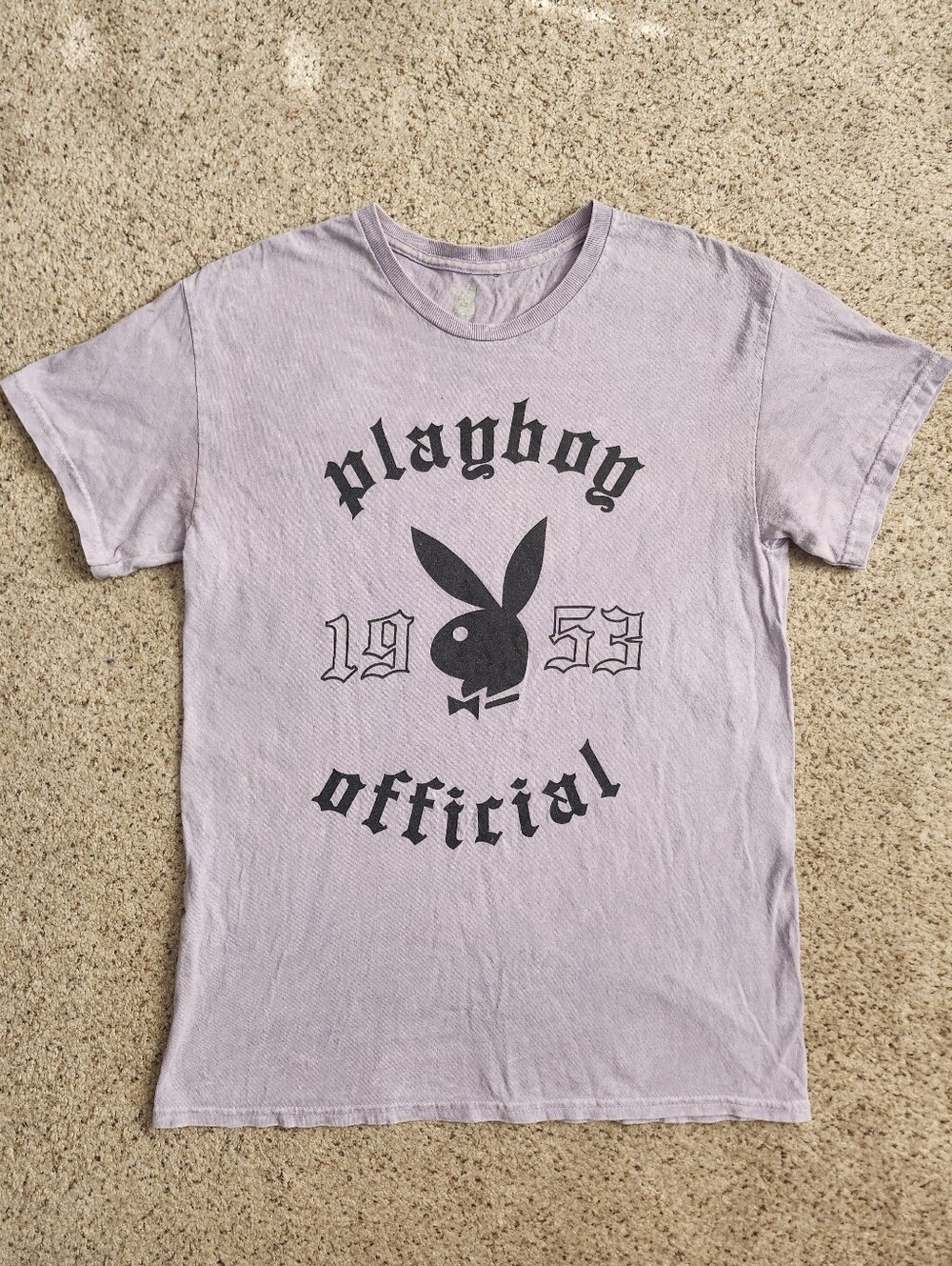 PLAYBOY Light Lavender Short Sleeve Tee with Logo Print